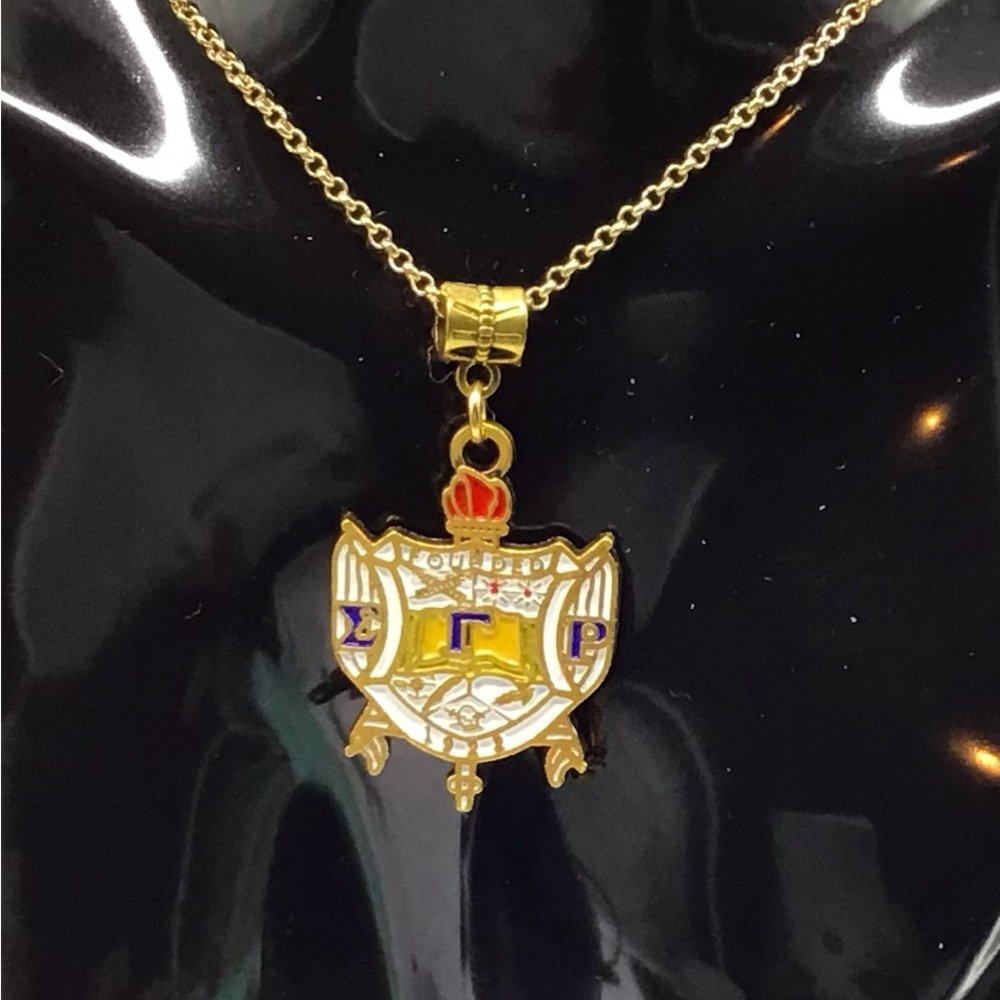 Sigma Gamma Rho Gold Pendant Necklace